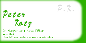 peter kotz business card